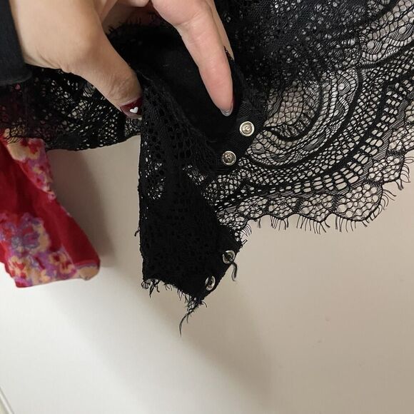 Intimately Free People Forties Feels Floral Bell Sleeve Lace Red Bodysuit XS - Picture 6 of 6